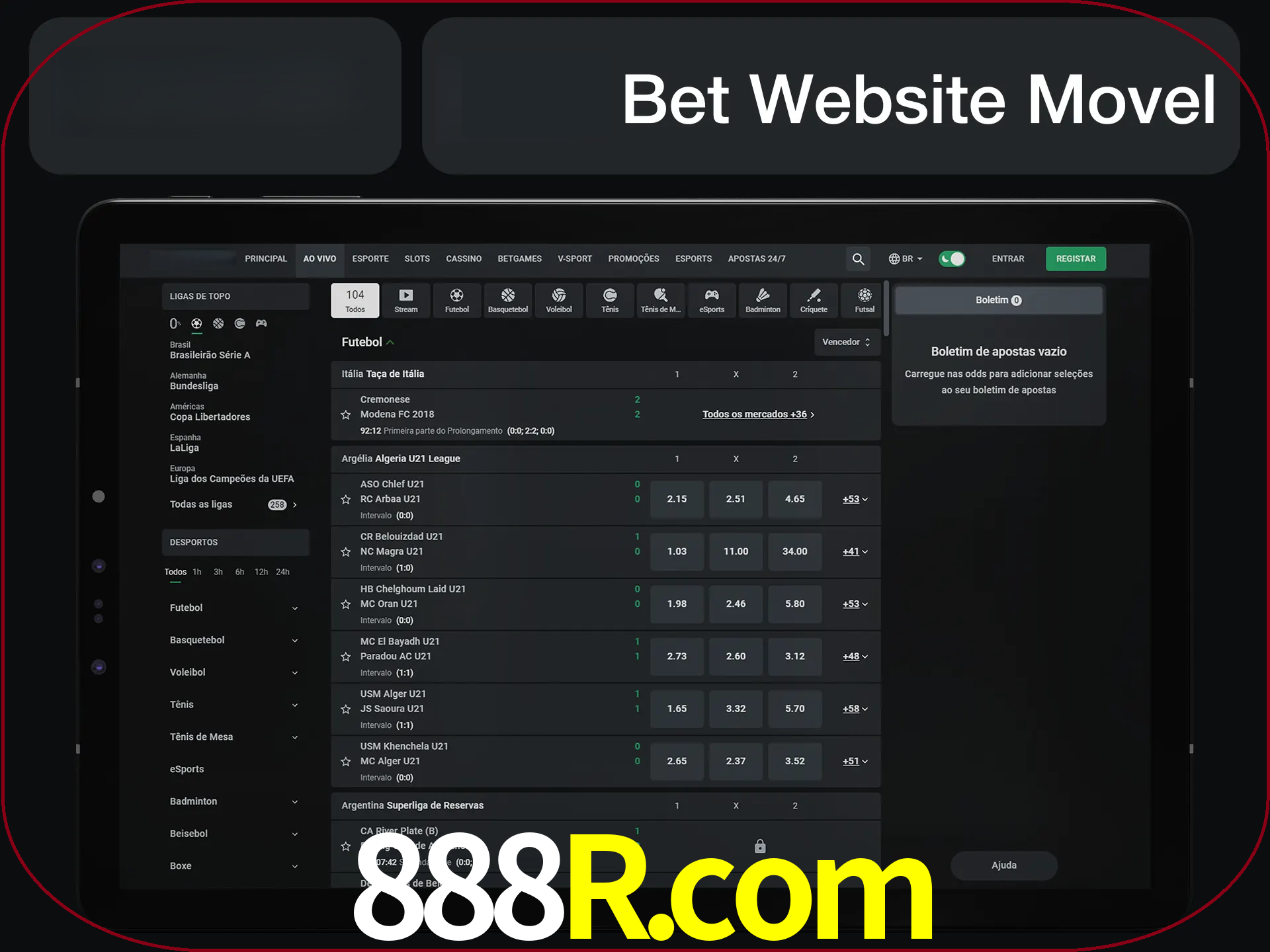 Use nosso website em qualquer dispositivo.